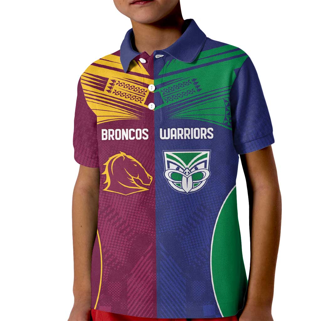 Custom Warriors-Broncos Kid Polo Shirt Together Sporty Style