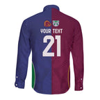 Custom Warriors-Broncos Long Sleeve Button Shirt Together Sporty Style