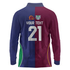 Custom Warriors-Broncos Long Sleeve Polo Shirt Together Sporty Style