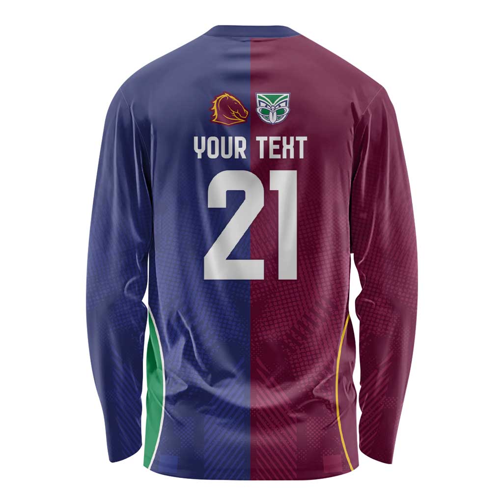 Custom Warriors-Broncos Long Sleeve Shirt Together Sporty Style