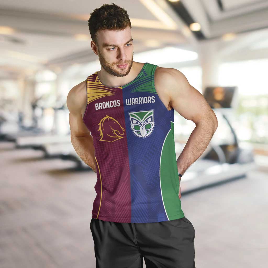 Custom Warriors-Broncos Men Tank Top Together Sporty Style