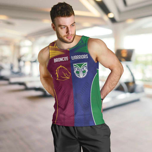 Custom Warriors-Broncos Men Tank Top Together Sporty Style