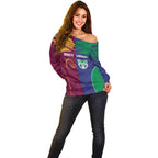 Custom Warriors-Broncos Off Shoulder Sweater Together Sporty Style