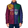 Custom Warriors-Broncos Padded Jacket Together Sporty Style