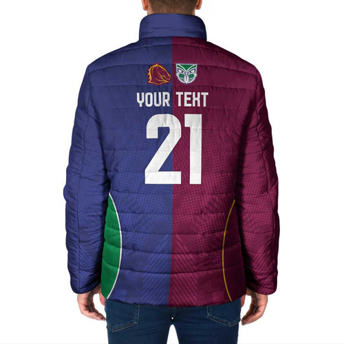 Custom Warriors-Broncos Padded Jacket Together Sporty Style
