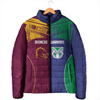 Custom Warriors-Broncos Padded Jacket Together Sporty Style