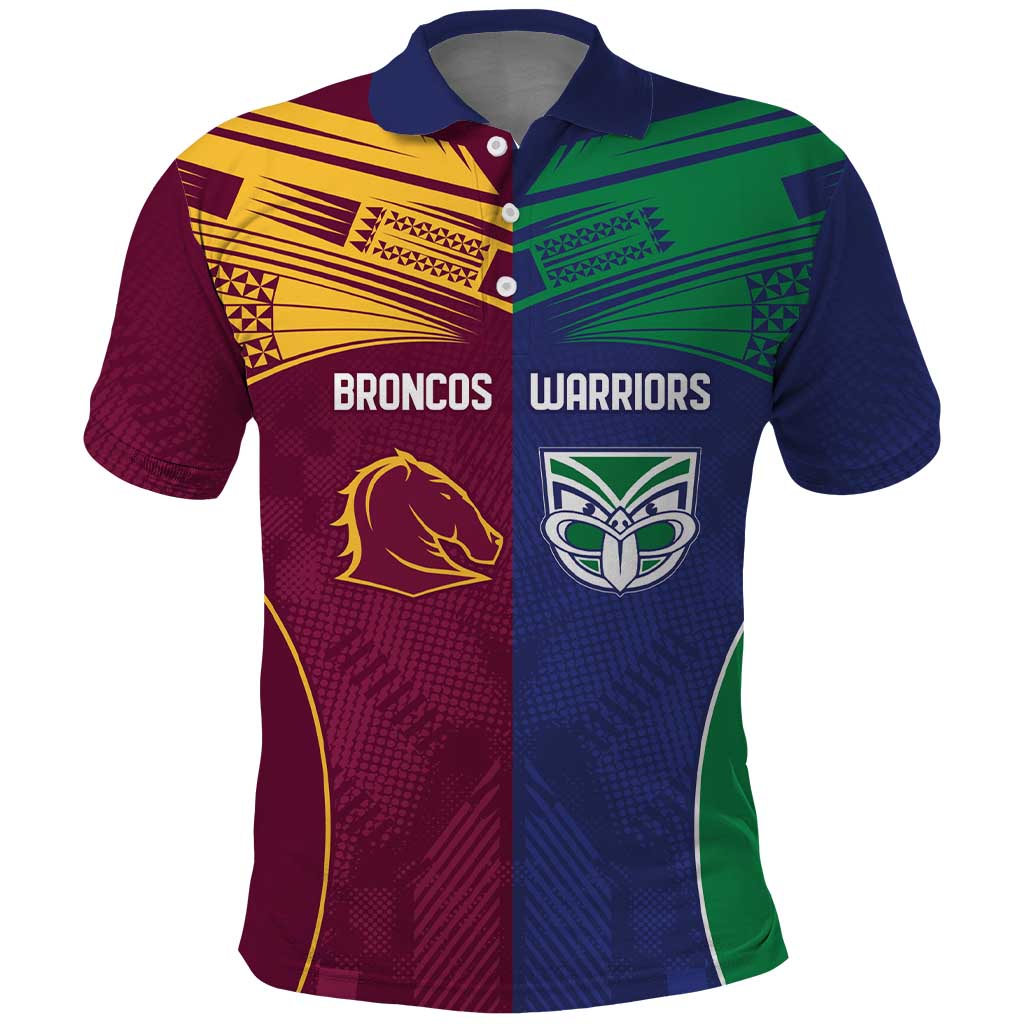 Custom Warriors-Broncos Polo Shirt Together Sporty Style