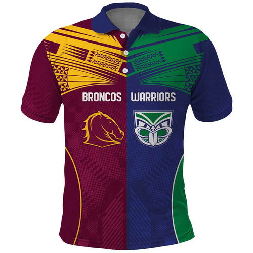 Custom Warriors-Broncos Polo Shirt Together Sporty Style