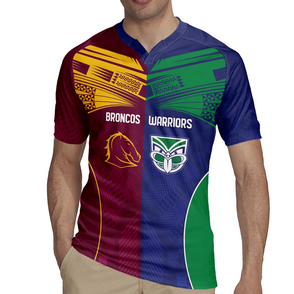 Custom Warriors-Broncos Rugby Jersey Together Sporty Style