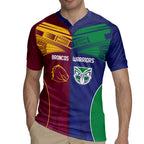Custom Warriors-Broncos Rugby Jersey Together Sporty Style