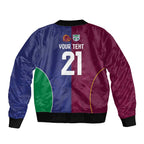 Custom Warriors-Broncos Sleeve Zip Bomber Jacket Together Sporty Style