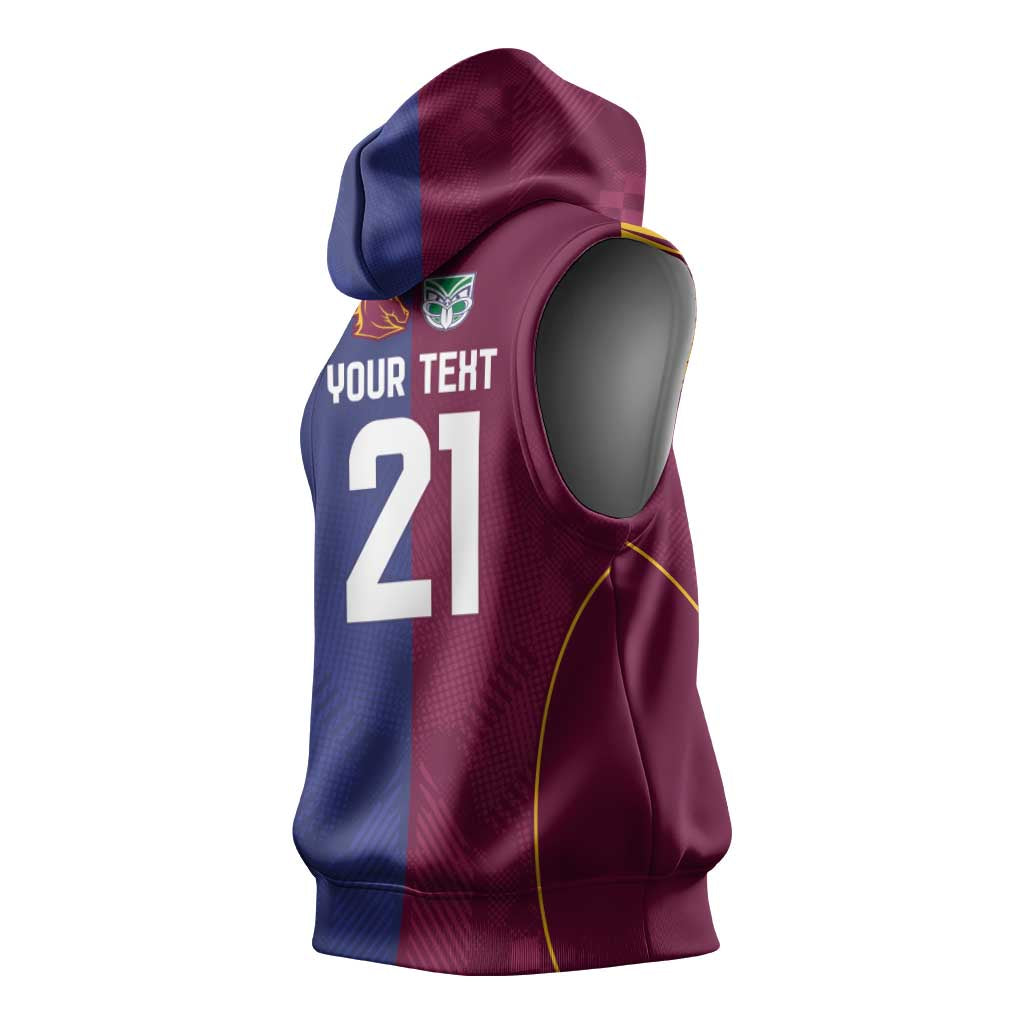 Custom Warriors-Broncos Sleeveless Hoodie Together Sporty Style