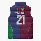 Custom Warriors-Broncos Sleeveless Puffer Jacket Together Sporty Style