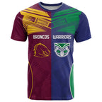 Custom Warriors-Broncos T Shirt Together Sporty Style