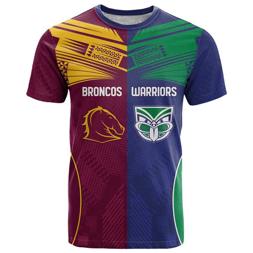 Custom Warriors-Broncos T Shirt Together Sporty Style