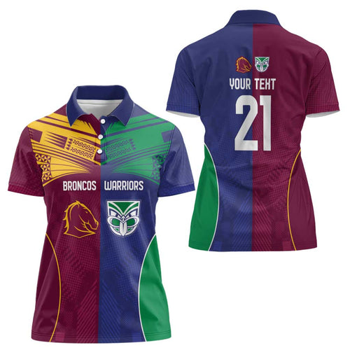 Custom Warriors-Broncos Women Polo Shirt Together Sporty Style