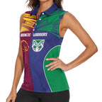 Custom Warriors-Broncos Women Sleeveless Polo Shirt Together Sporty Style