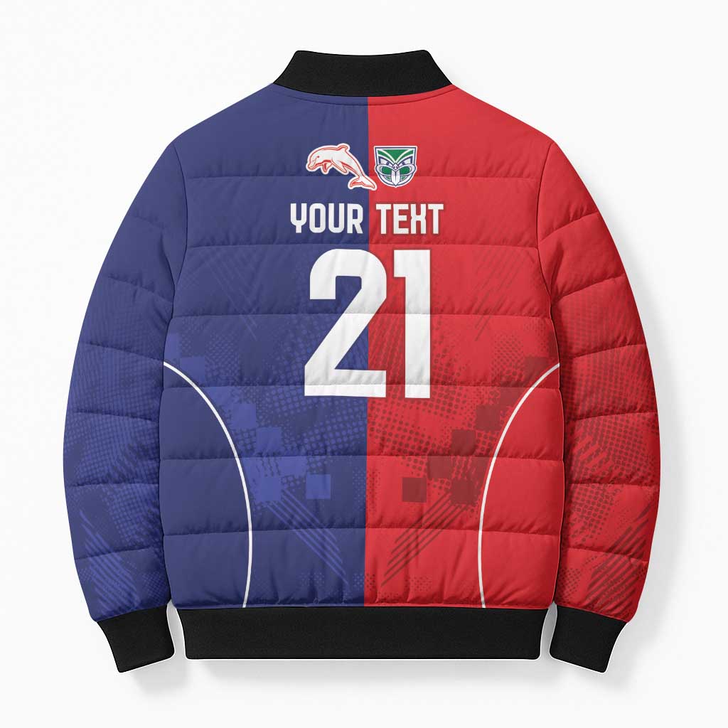 Custom Warriors-Dolphins Bomber Puffer Jacket Together Sporty Style