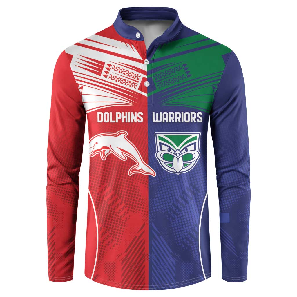 Custom Warriors-Dolphins Button Sweatshirt Together Sporty Style