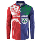 Custom Warriors-Dolphins Button Sweatshirt Together Sporty Style