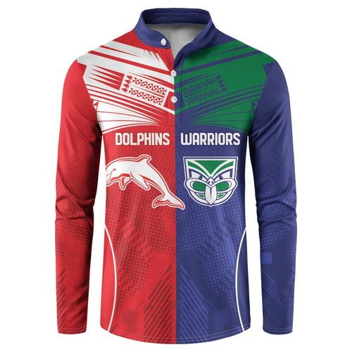 Custom Warriors-Dolphins Button Sweatshirt Together Sporty Style