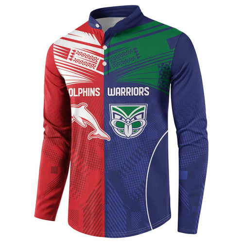 Custom Warriors-Dolphins Button Sweatshirt Together Sporty Style