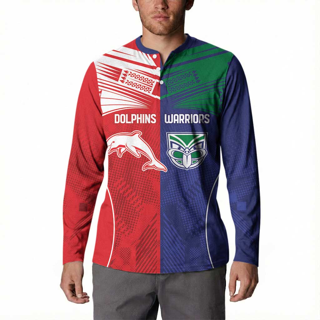 Custom Warriors-Dolphins Button Sweatshirt Together Sporty Style