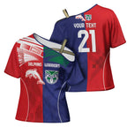 Custom Warriors-Dolphins Cross Shoulder Shirt Together Sporty Style