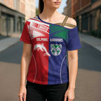 Custom Warriors-Dolphins Cross Shoulder Shirt Together Sporty Style