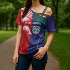 Custom Warriors-Dolphins Cross Shoulder Shirt Together Sporty Style