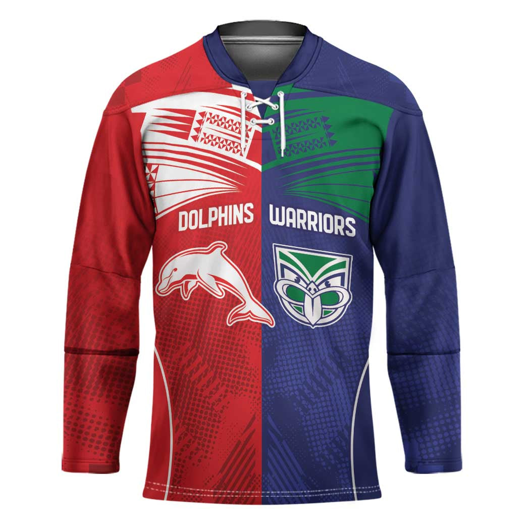 Custom Warriors-Dolphins Hockey Jersey Together Sporty Style
