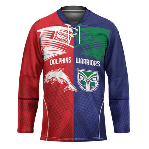 Custom Warriors-Dolphins Hockey Jersey Together Sporty Style