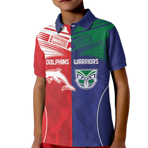 Custom Warriors-Dolphins Kid Polo Shirt Together Sporty Style