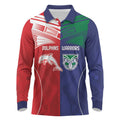 Custom Warriors-Dolphins Long Sleeve Polo Shirt Together Sporty Style