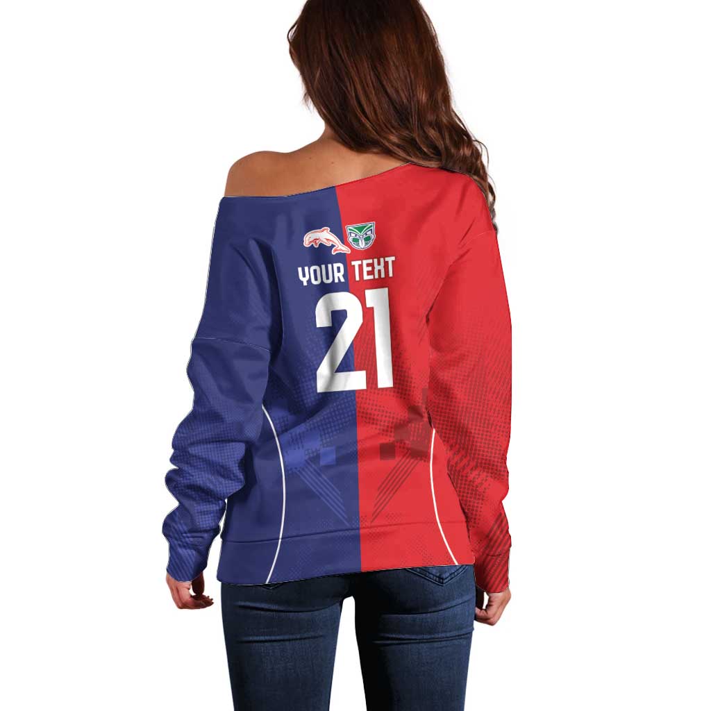 Custom Warriors-Dolphins Off Shoulder Sweater Together Sporty Style