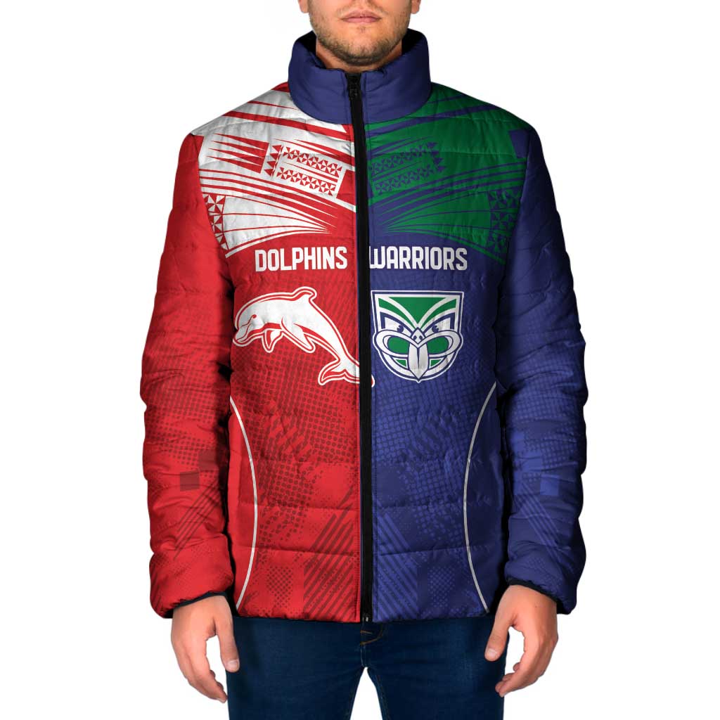 Custom Warriors-Dolphins Padded Jacket Together Sporty Style