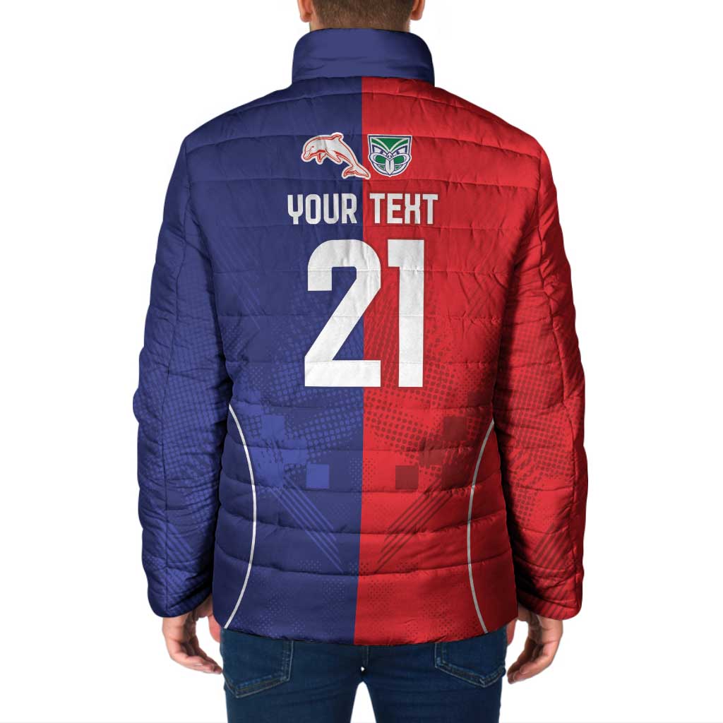 Custom Warriors-Dolphins Padded Jacket Together Sporty Style