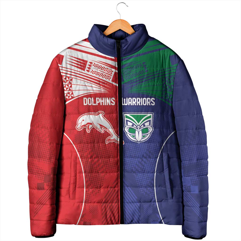 Custom Warriors-Dolphins Padded Jacket Together Sporty Style