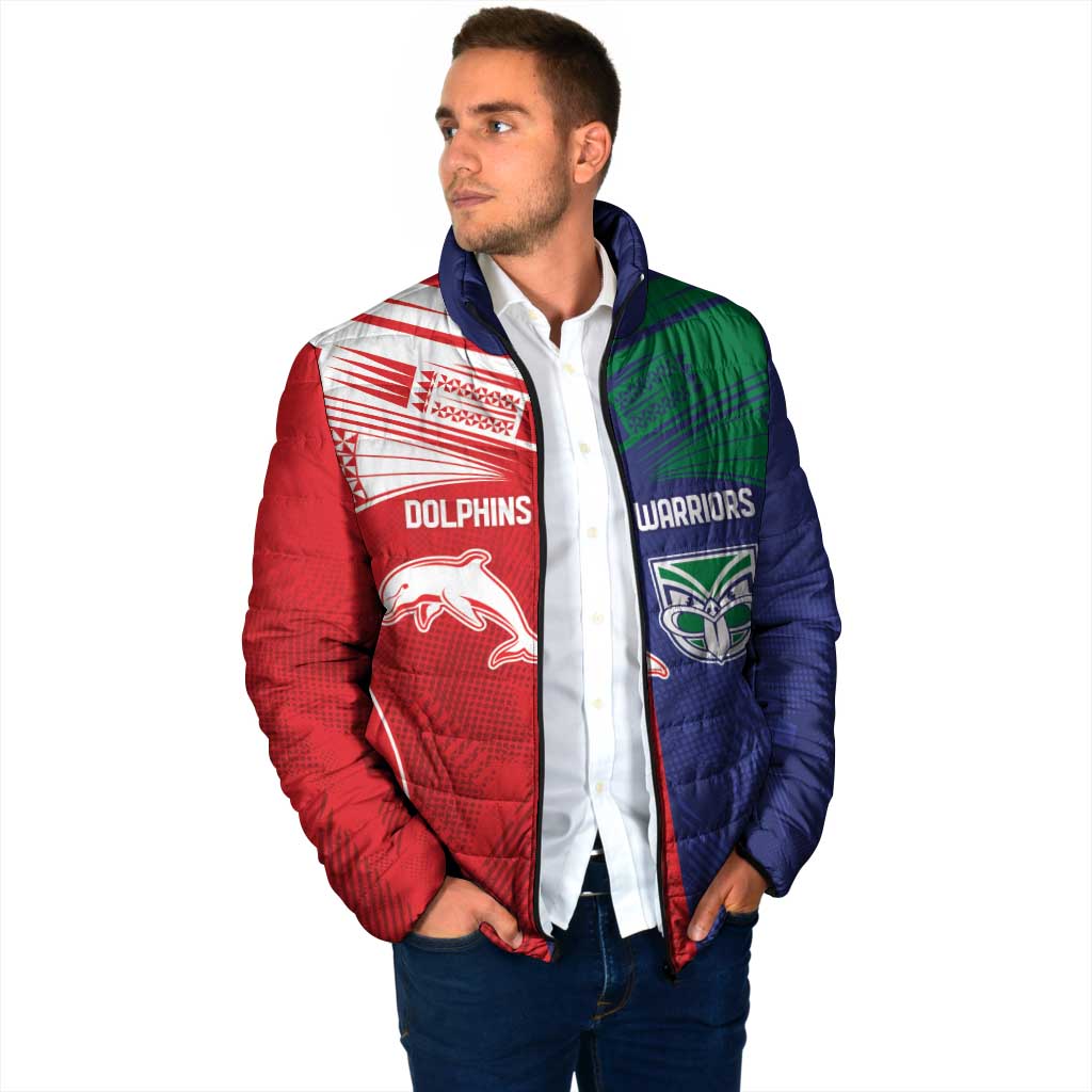 Custom Warriors-Dolphins Padded Jacket Together Sporty Style