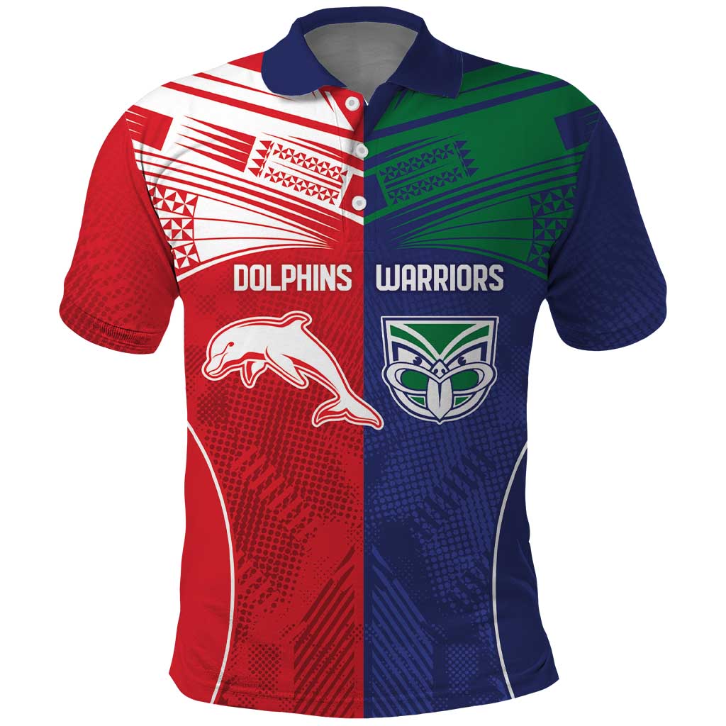 Custom Warriors-Dolphins Polo Shirt Together Sporty Style