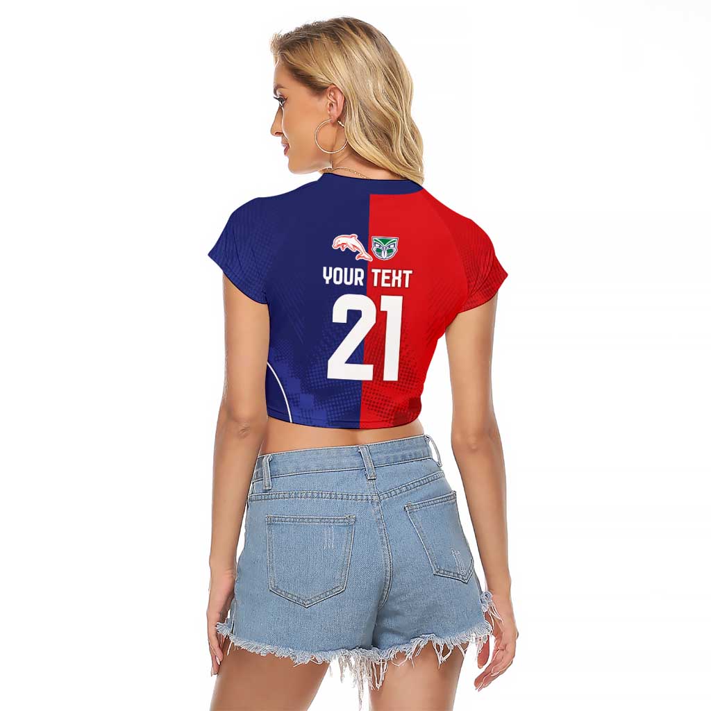 Custom Warriors-Dolphins Raglan Cropped T Shirt Together Sporty Style