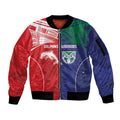 Custom Warriors-Dolphins Sleeve Zip Bomber Jacket Together Sporty Style
