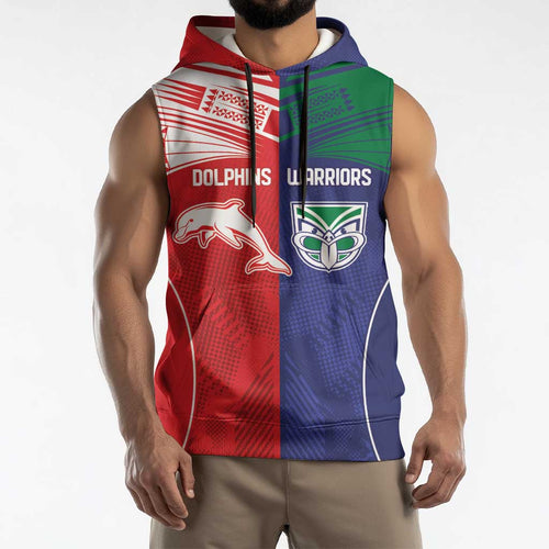 Custom Warriors-Dolphins Sleeveless Hoodie Together Sporty Style