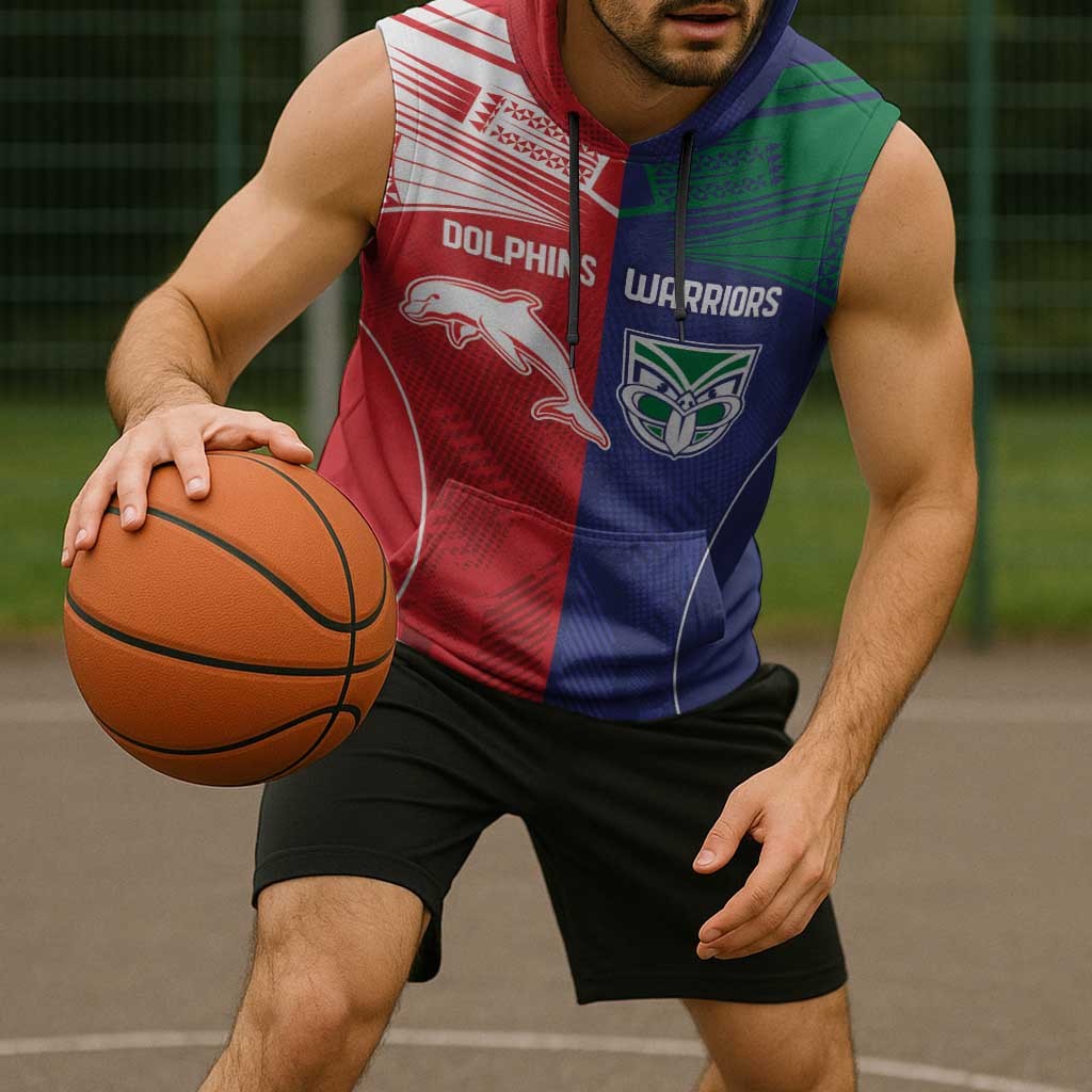 Custom Warriors-Dolphins Sleeveless Hoodie Together Sporty Style