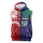 Custom Warriors-Dolphins Sleeveless Zip Hoodie Together Sporty Style