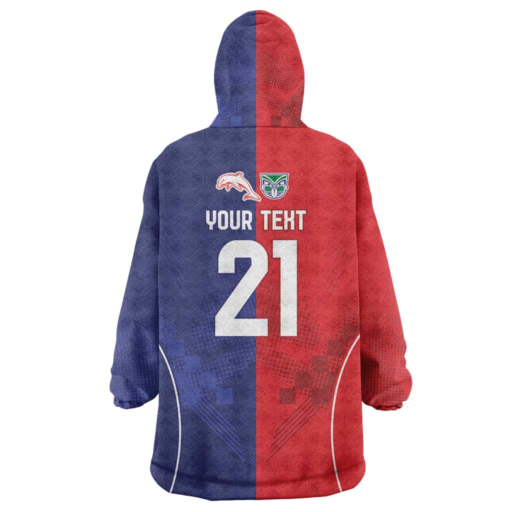 Custom Warriors-Dolphins Wearable Blanket Hoodie Together Sporty Style