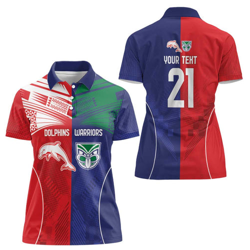 Custom Warriors-Dolphins Women Polo Shirt Together Sporty Style