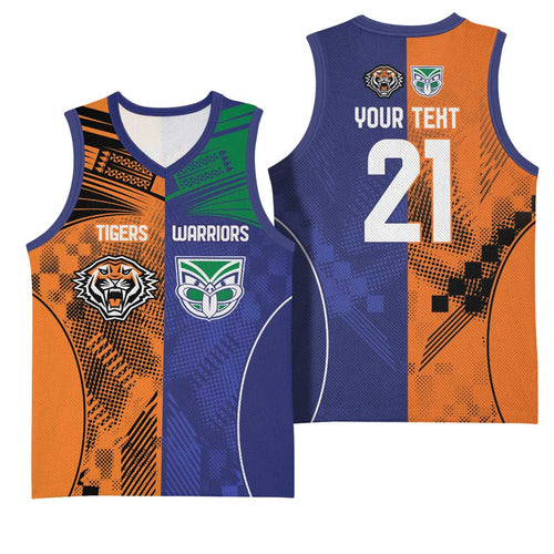 Custom Warriors-Tigers Basketball Jersey Together Sporty Style
