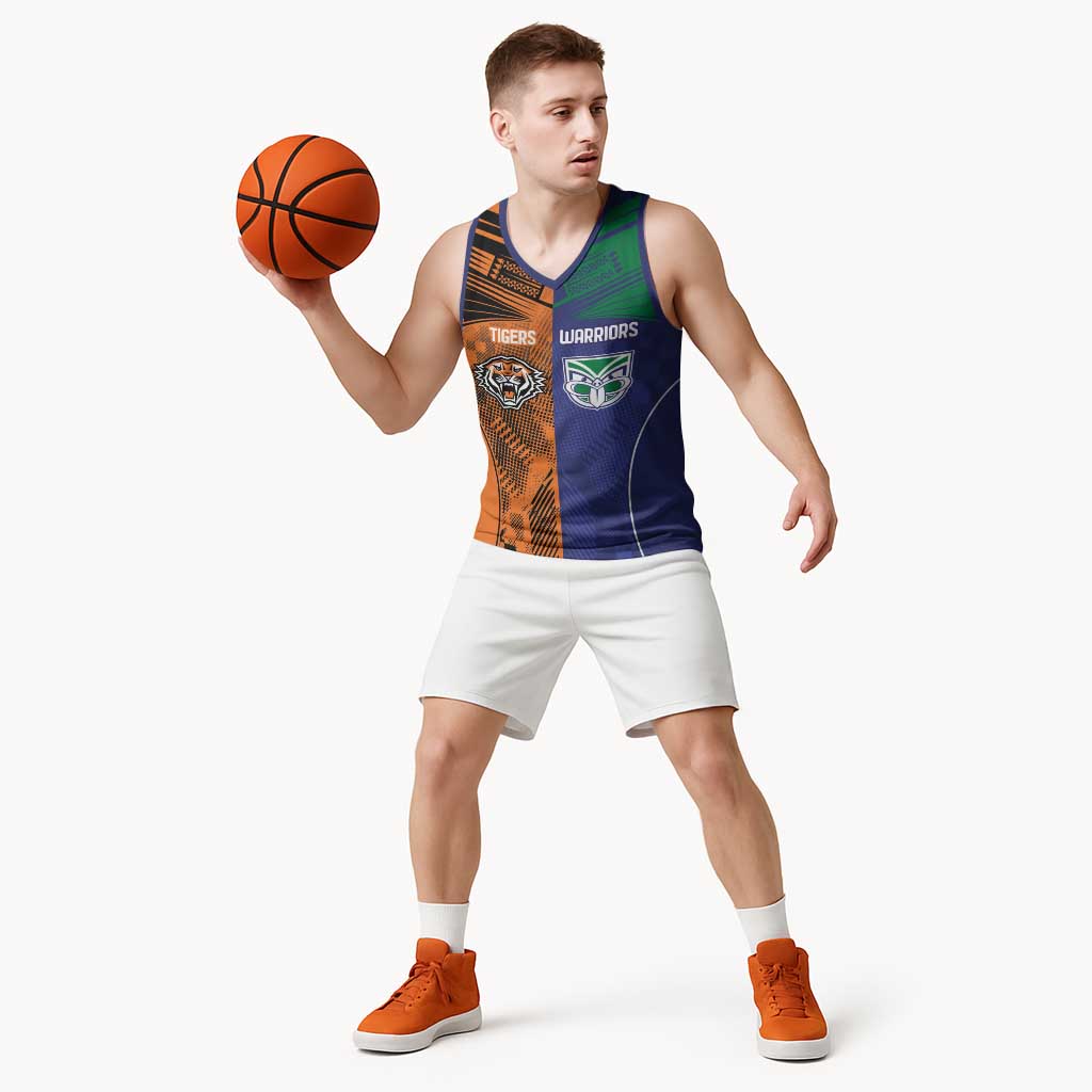 Custom Warriors-Tigers Basketball Jersey Together Sporty Style