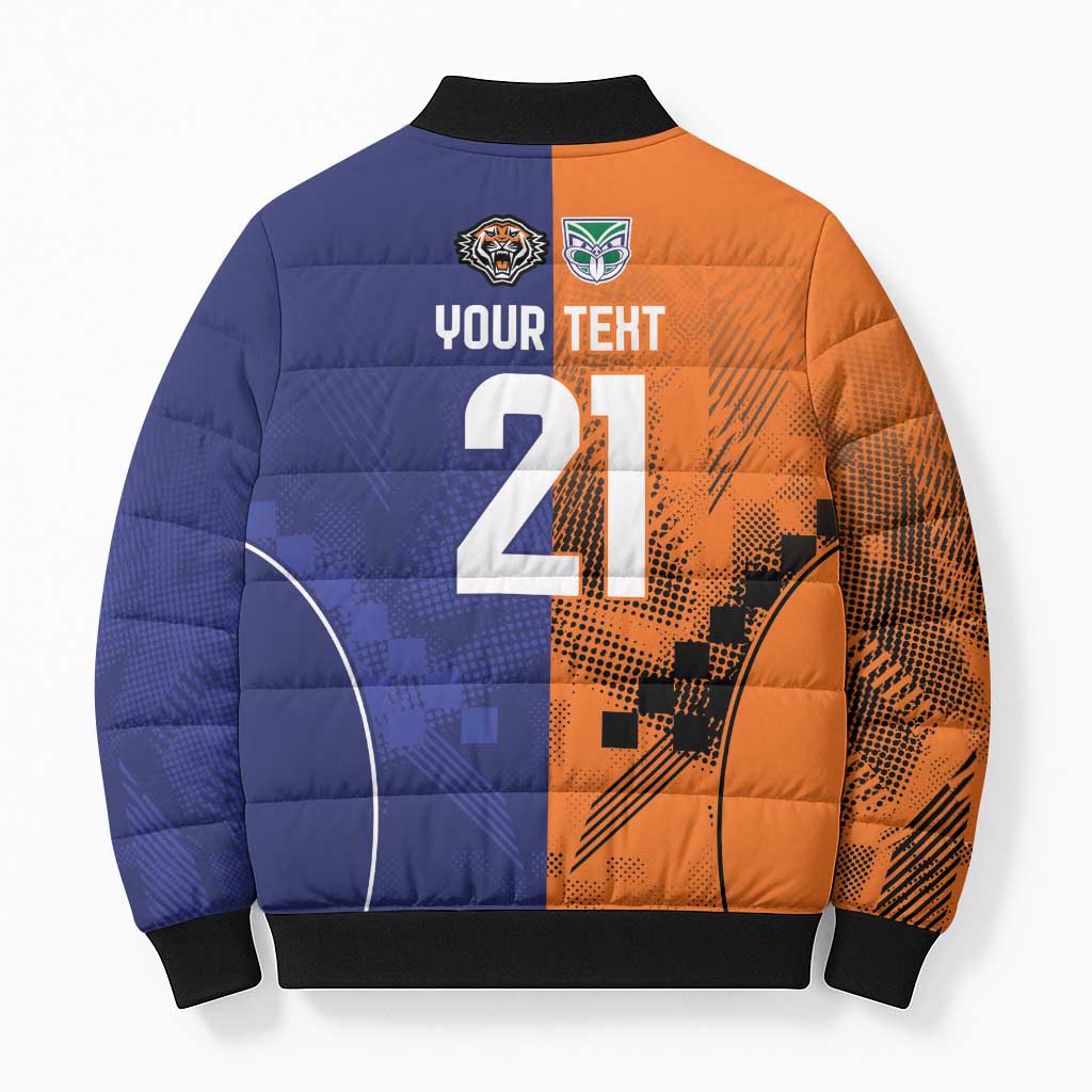 Custom Warriors-Tigers Bomber Puffer Jacket Together Sporty Style